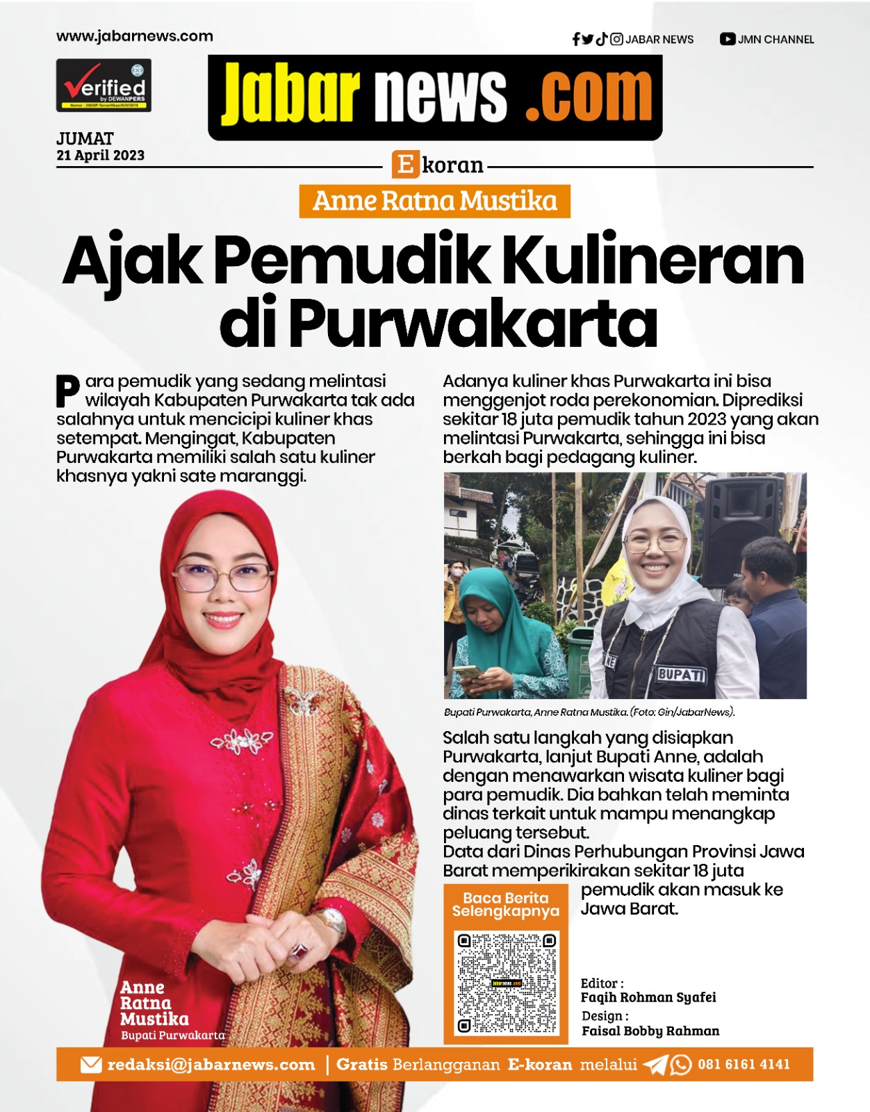 Anne Ratna Mustika Ajak Pemudik Kulineran di Purwakarta