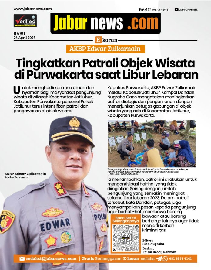 Edwar Zulkarnain: Tingkatkan Patroli Objek Wisata di Purwakarta saat Libur Lebaran
