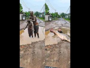 Protes Jalan Rusak, Warga Jayakerta Karawang Bikin Meme Kocak