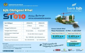 Bank bjb Ikut Tawarkan ST010, Ada  Cashback Menarik bagi Investor