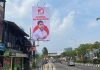 Baliho bergambar Kaesang Pangarep terpasang di ruas jalan Kota Depok
