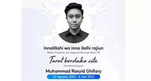 Mahasiswa ITB Muhammad Rasyid Ghifary yang meninggal dunia saat ujicoba pesawat tanpa awak