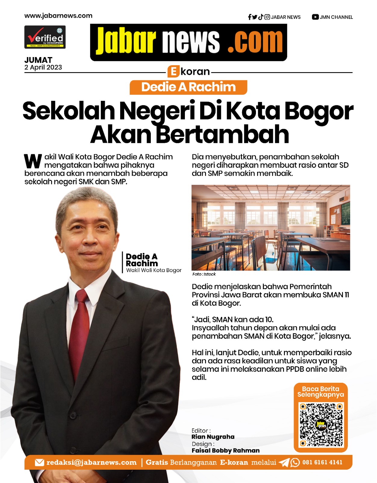 Sekolah Negeri di Kota Bogor akan Bertambah