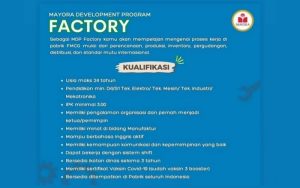 Info Loker Terbaru! Mayora Butuh Pegawai Untuk Posisi Factory, Cek Syaratnya Disini