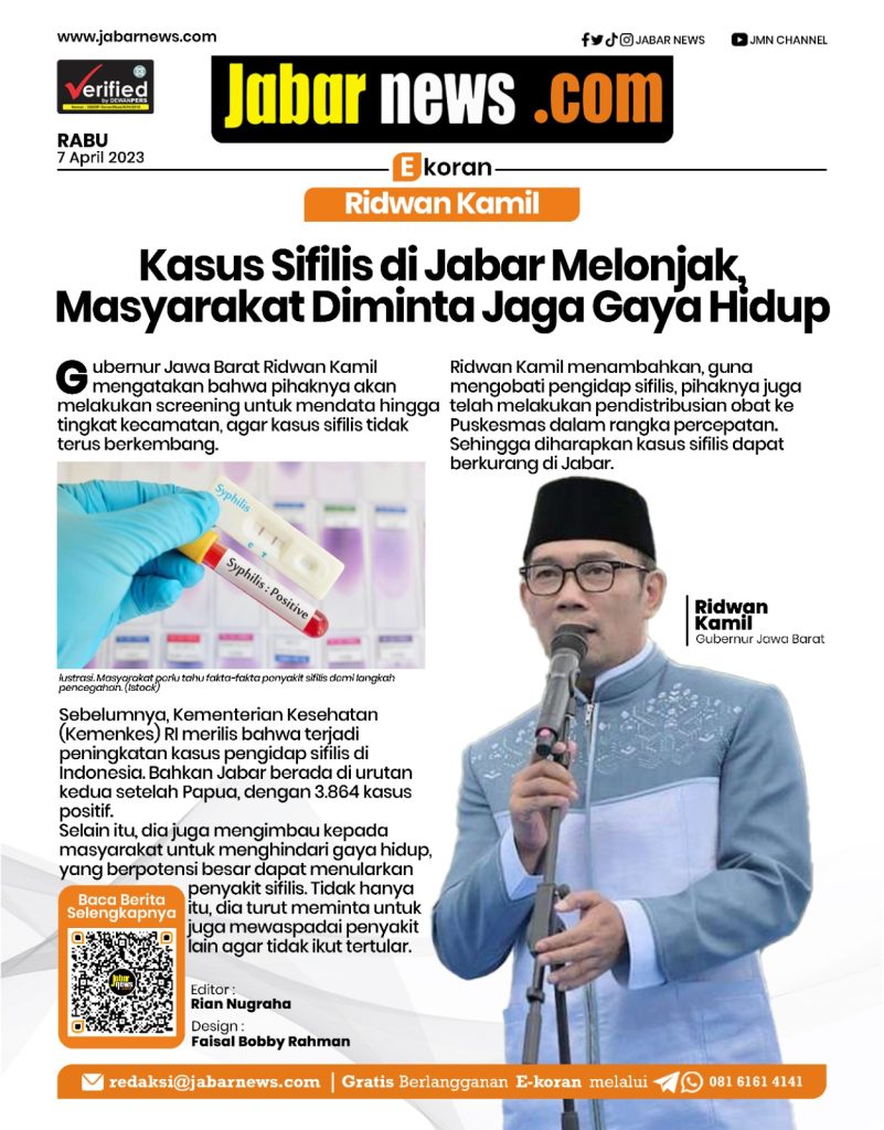 Kasus Sifilis di Jabar Melonjak, Masyarakat Diminta Jaga Gaya Hidup