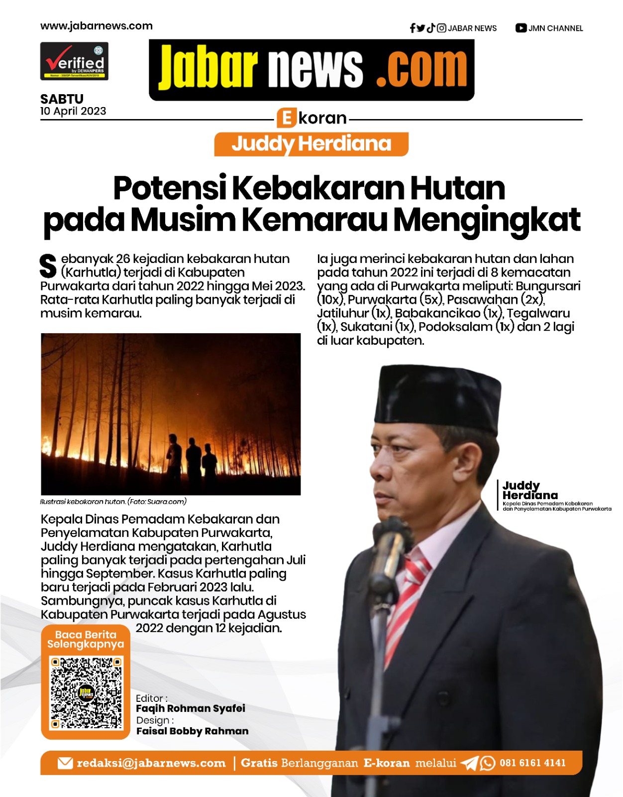 Potensi Kebakaran Hutan pada Musim Kemarau Meningkat