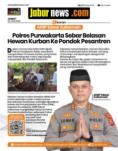 Polres Purwakarta Sebar Belasan Hewan Kurban ke Pondok Pesantren