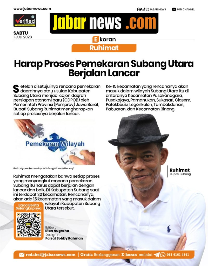 Ruhimat Harap Proses Pemekaran Subang Utara Berjalan Lancar