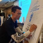 Penandatanganan komitmen bersama anggota AMSI dalam mengadopsi dan memenuhi trustworthy news indicators di Hotel Ashley Menteng Jakarta.