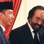 Presiden Jokowi dan Ketua Umum Partai NasDem Surya Paloh di Istana Negara,.