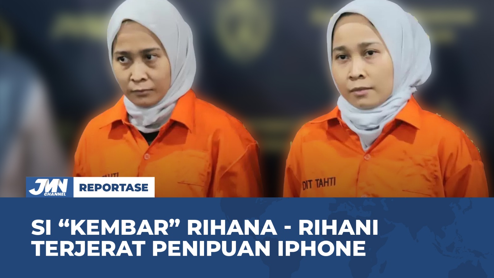 Si Kembar Rihana RIhani usai ditangkap petugas kepolisian