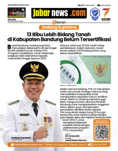13 Ribu Lebih Bidang Tanah di Kabupaten Bandung Belum Tersertifikasi