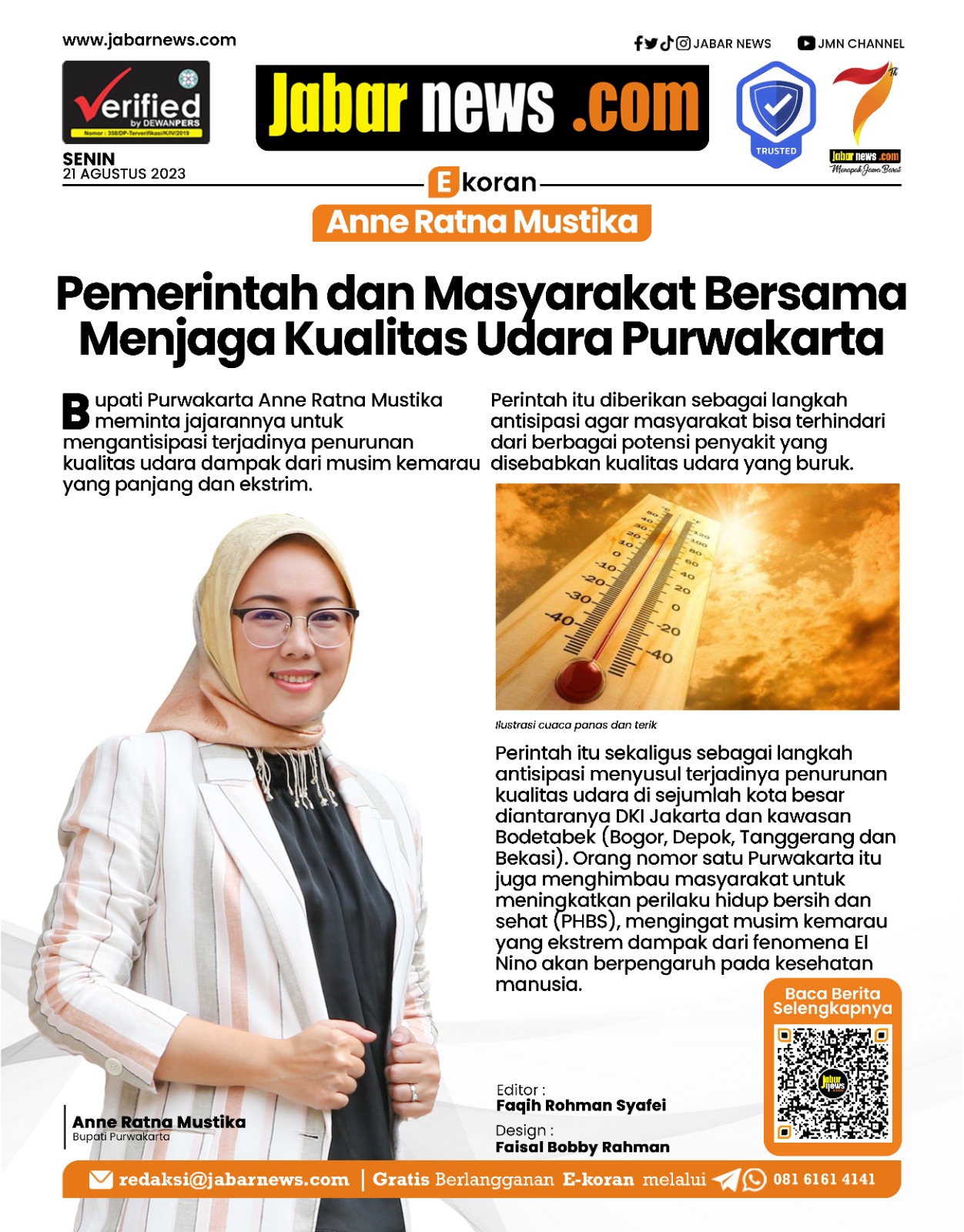 Pemerintah dan Masyarakat Bersama Menjaga Kulitas Udara Purwakarta