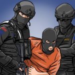 Ilustrasi penangkapan terduga pelaku terorisme oleh tim Densus 88.