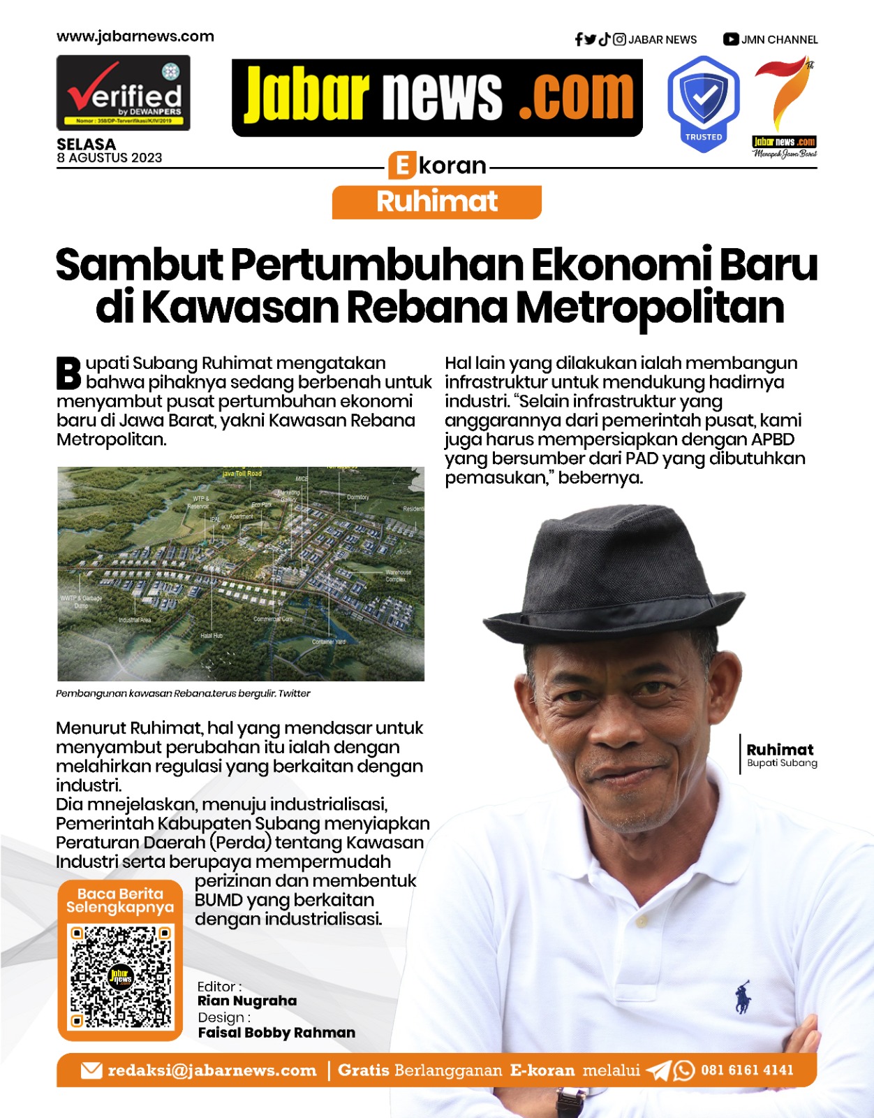 Ruhimat Sambut Pertumbuhan Ekonomi Baru di Kawasan Rebana Metropolitan