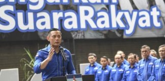 AHY mendeklarasikan dukungan Partai Demokrat kepada Prabowo sebagai capres di Pilpres 2024