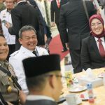 Anne Ratna Mustika saat menghadiri pelantikan Benni Irwan sebagai Pj Bupati Purwakarta