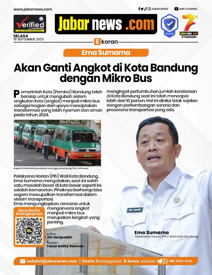 Ema Sumarna akan Ganti Angkot di Kota Bandung dengan Mikro Bus