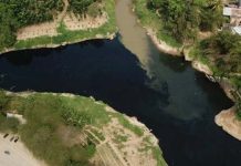 Kondisi sungai Cileungsi Bogor nampak dari atas (1)