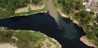 Kondisi sungai Cileungsi Bogor nampak dari atas (1)