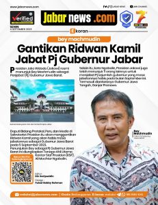 Bey Machmudin Gantikan Ridwan Kamil Jabat Pj Gubernur Jabar