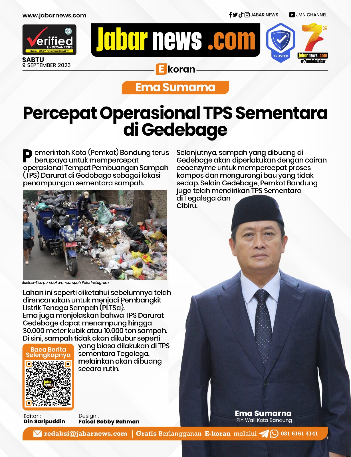 Ema Sumarna Percepat Operasional TPS Sementara di Gedebage