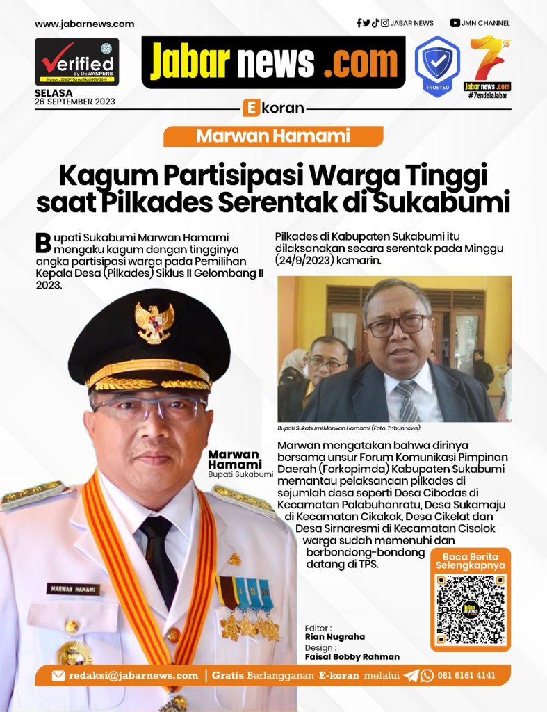 Marwan Hamami Kagum Partisipasi Warga Tinggi saat Pilkades Serentak di Sukabumi
