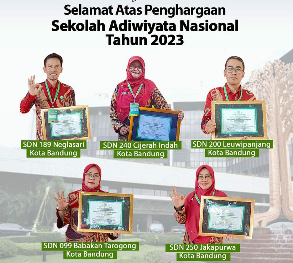 Lima Sekolah di Kota Bandung Raih Penghargaan Adiwiyata Nasional
