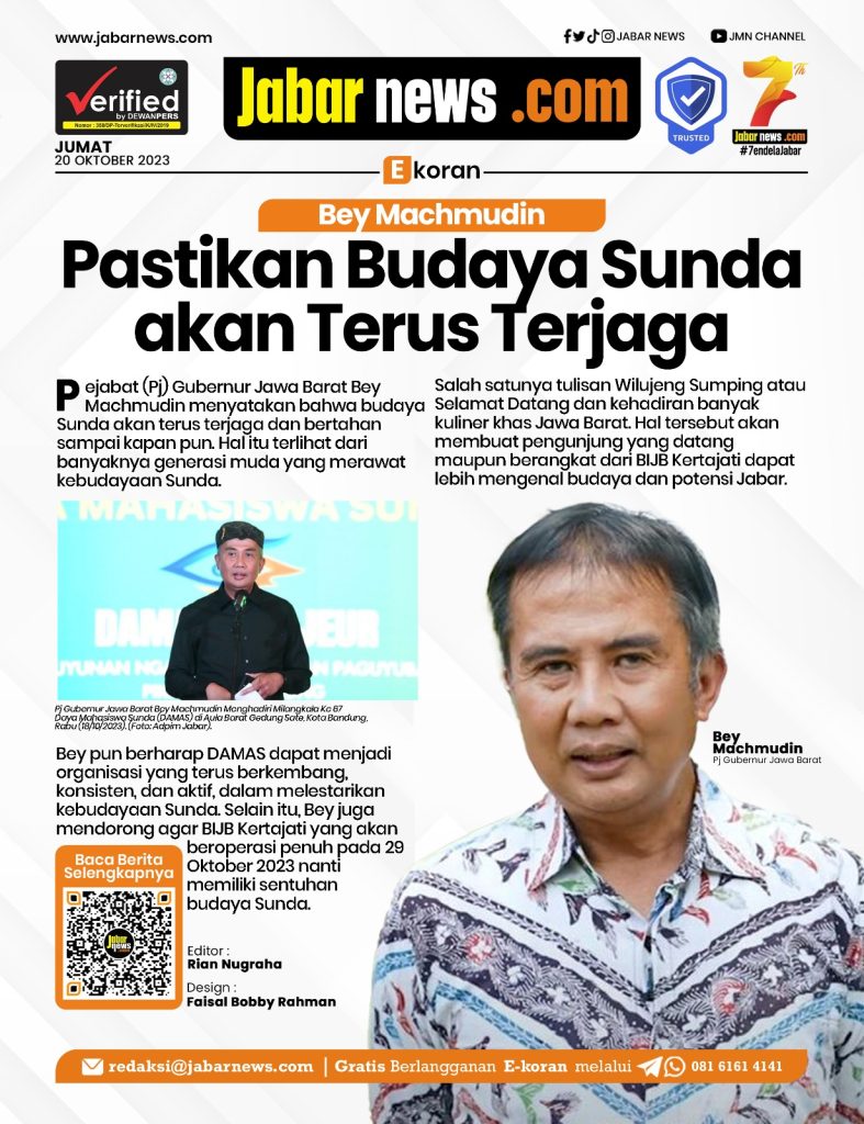 Bey Machmudin Pastikan Budaya Sunda akan Terus Terjaga