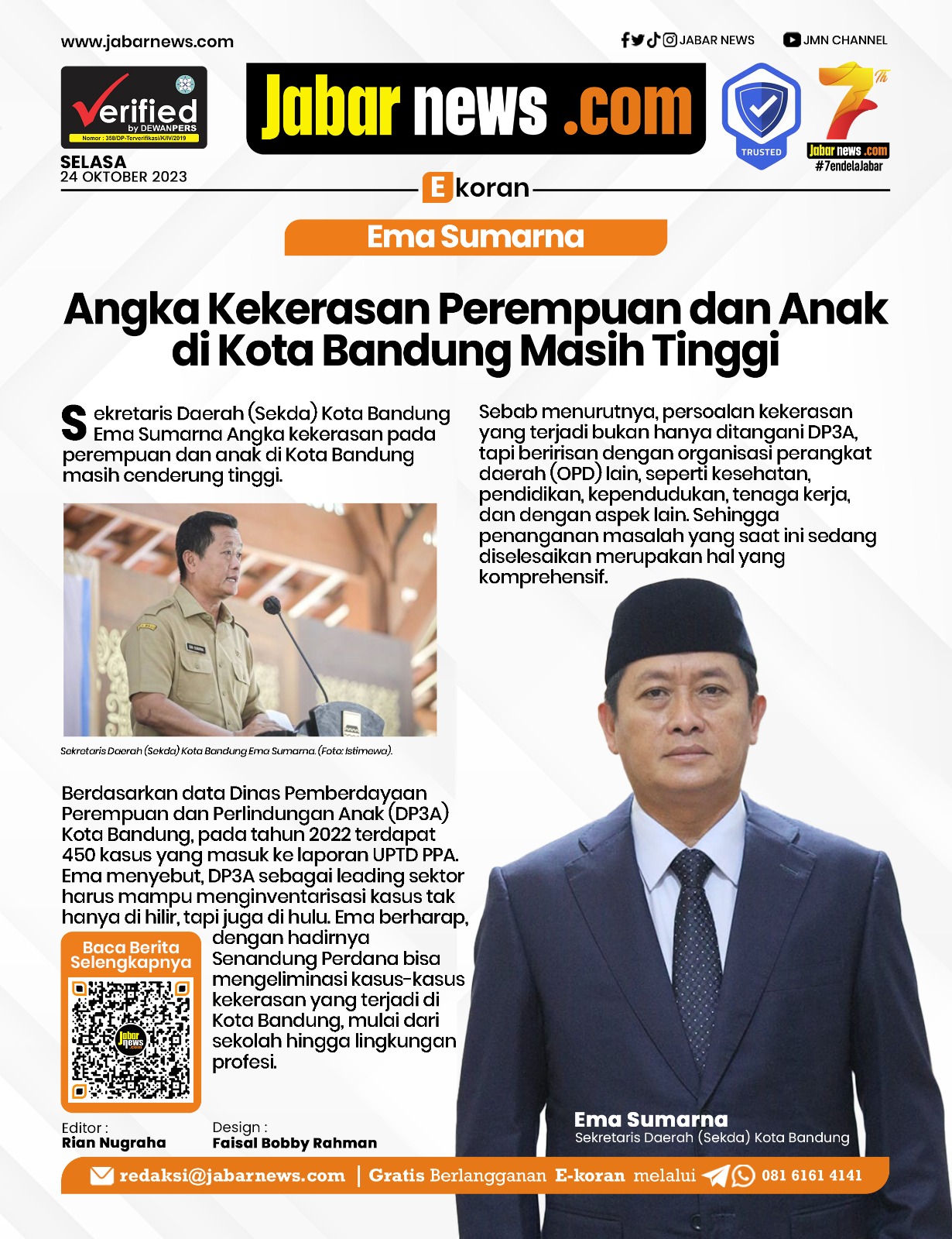Ema Sumarna: Kekerasan Perempuan dan Anak di Kota Bandung Masih Tinggi
