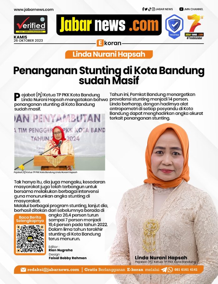 Linda Nurani Hapsah: Penanganan Stunting di Kota Bandung sudah Masif