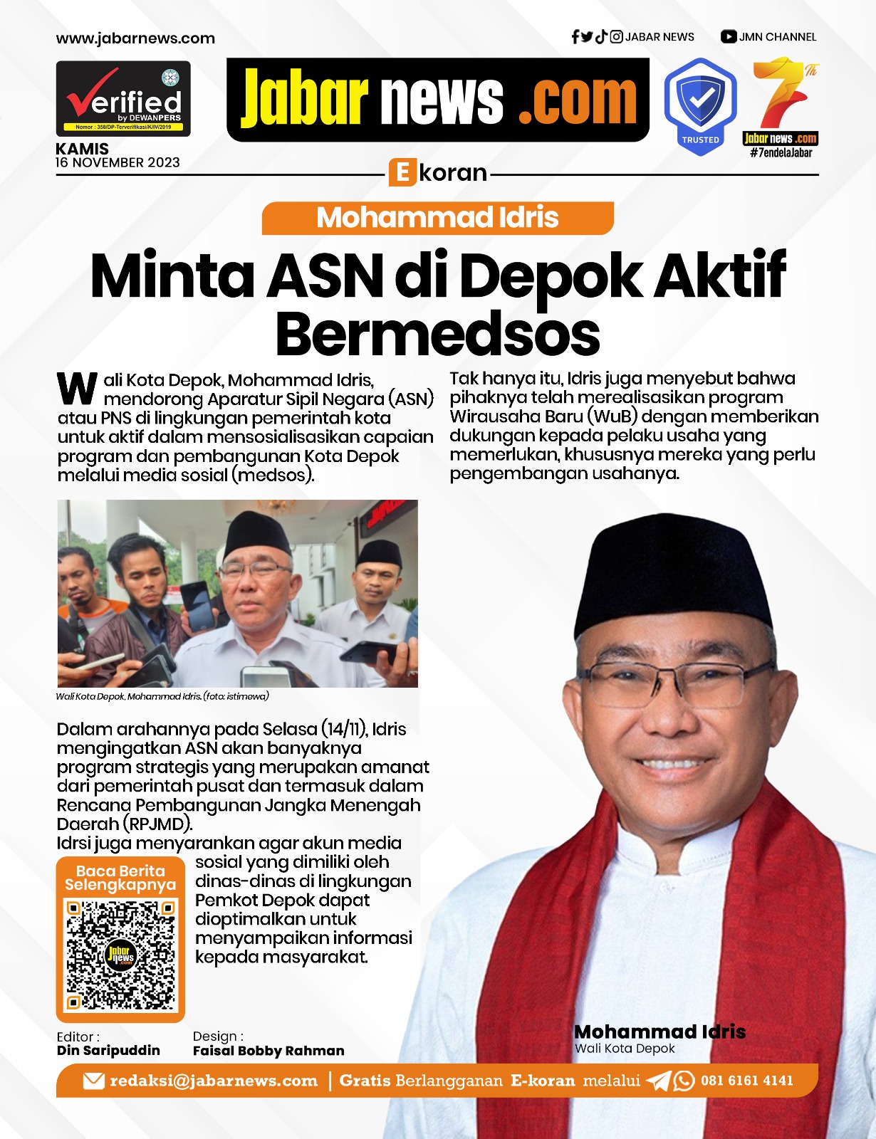 Mohammad Idris Minta ASN di Depok Aktif Bermedsos
