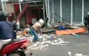 Duar! Tabung Gas Meledak di Pasar Cisarua Bogor, Bagunan Rusak Parah