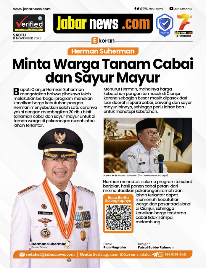 Herman Suherman Minta Warga Tanam Cabai dan Sayur Mayur