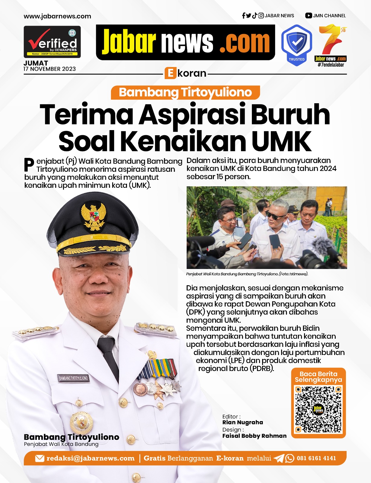 Bambang Tirtoyuliono Terima Aspirasi Buruh Soal Kenaikan UMK