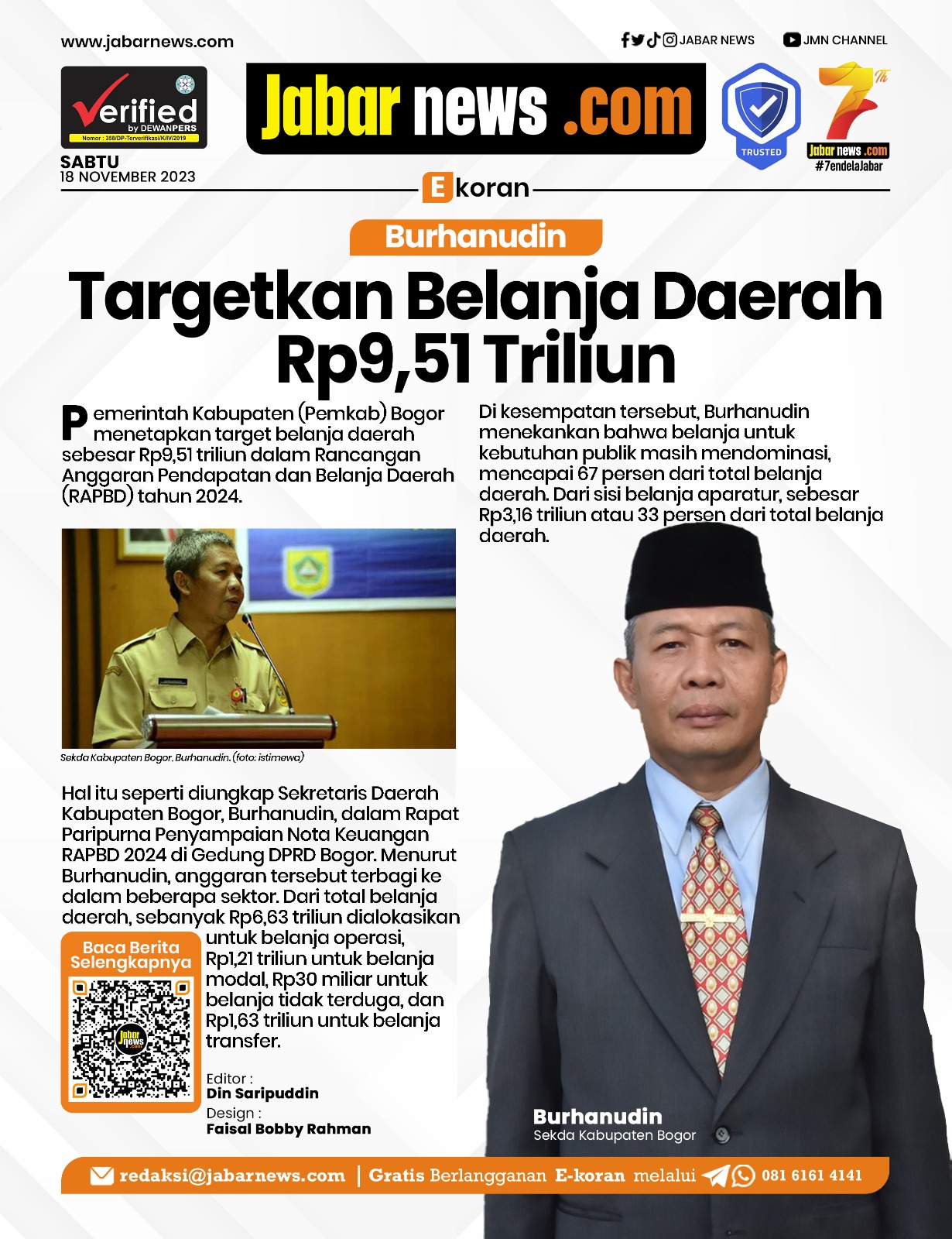 Burhanudin Targetkan Belanja Daerah Rp9,51 Triliun