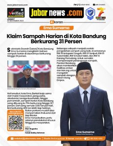 Ema Sumarna Klaim Sampah Harian di Kota Bandung Berkurang 31 Persen