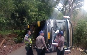 Ini Kronologi Bus Bawa Siswa Pramuka Asal Ciamis yang Terguling di Sumedang