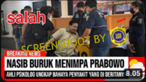 Tangkap layar dari video terkait penyakit yang diderita Prabowo. (1)