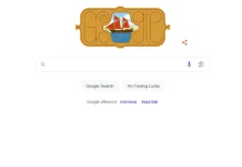 Tangkapan layar laman pencarian Google yang dihiasi Kapal Pinisi