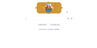 Tangkapan layar laman pencarian Google yang dihiasi Kapal Pinisi