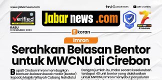 Imron Serahkan Belasan Bentor untuk MWCNU di Cirebon