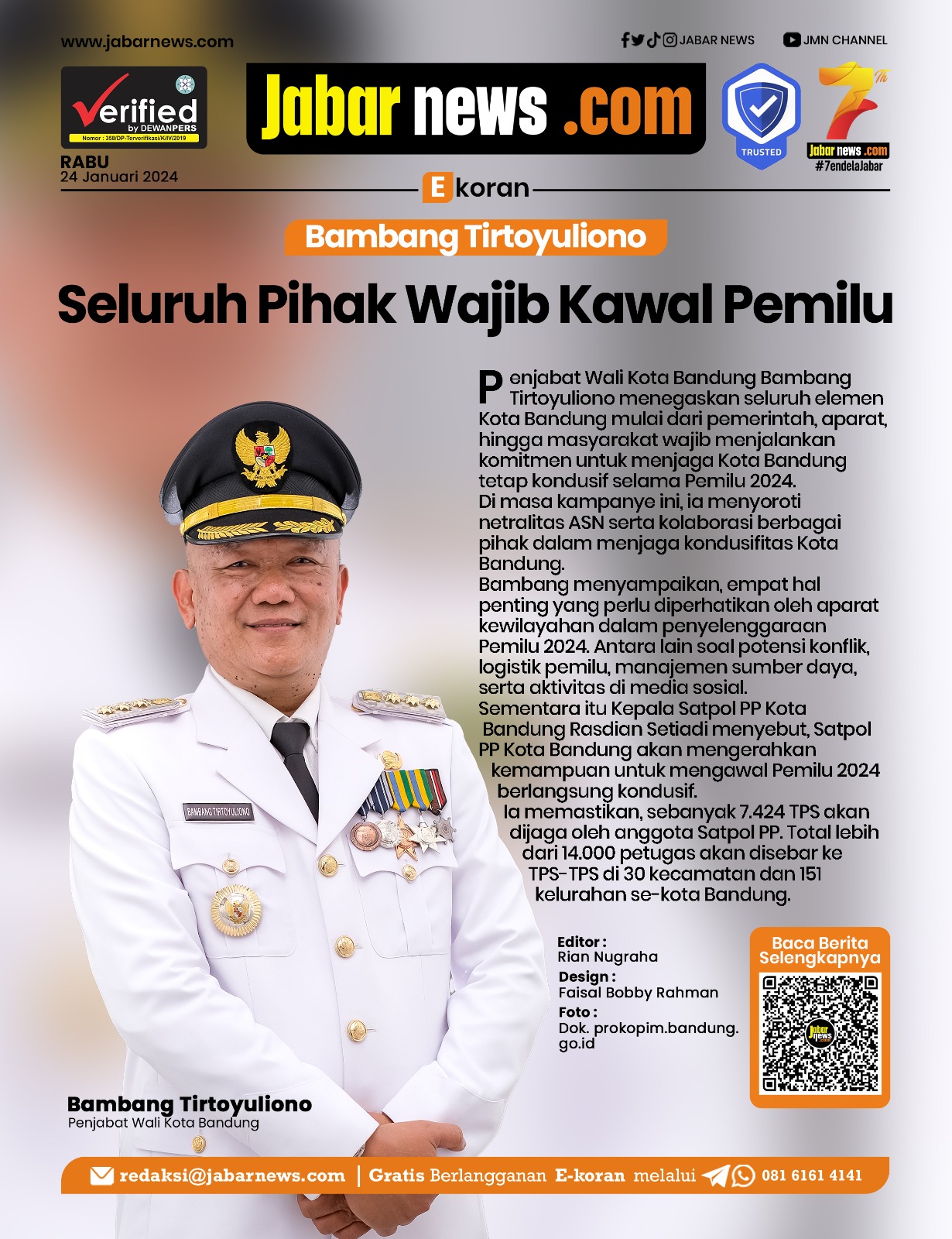 Bambang Tirtoyuliono: Seluruh Pihak Wajib Kawal Pemilu