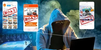 Ilustrasi penipu sedang melakukan kejahatan siber dengan membagikan informasi undian berhadiah lewat akun-akun media sosial yang mengatasnamakan BNI