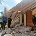 Kerusakan yang ditimbulkan akibat gempa di Kabupaten Sumedang