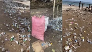 Susi Pudjiastuti Murka, Sampah Gelas Plastik AMDK Penuhi Pantai Pangandaran
