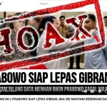 Tangkapan layar unggahan dengan narasi hoaks di sebuah akun YouTube, Kamis (25/01/2024), yang mengklaim jika Prabowo akan melepaskan Gibran. (Foto: Tangkapan layar akun YouTube)