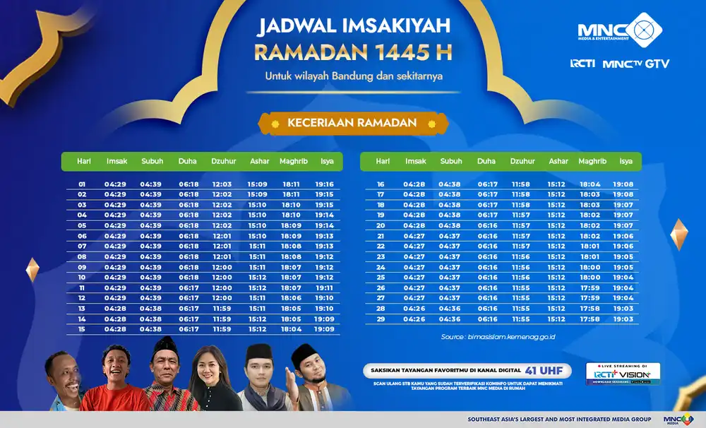 Jadwal Imsyakiyah GTV Bandung