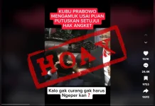 Tangkapan Layar Video Hoak Kubu Prabowo Ngamuk Usai Puan Setujui Hak Angket (Foto: Tangkapan Layar TikTok)