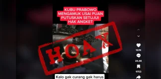 Tangkapan Layar Video Hoak Kubu Prabowo Ngamuk Usai Puan Setujui Hak Angket (Foto: Tangkapan Layar TikTok)